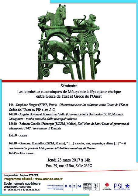 Séminaire Métaponte jeudi 23 mars 2017