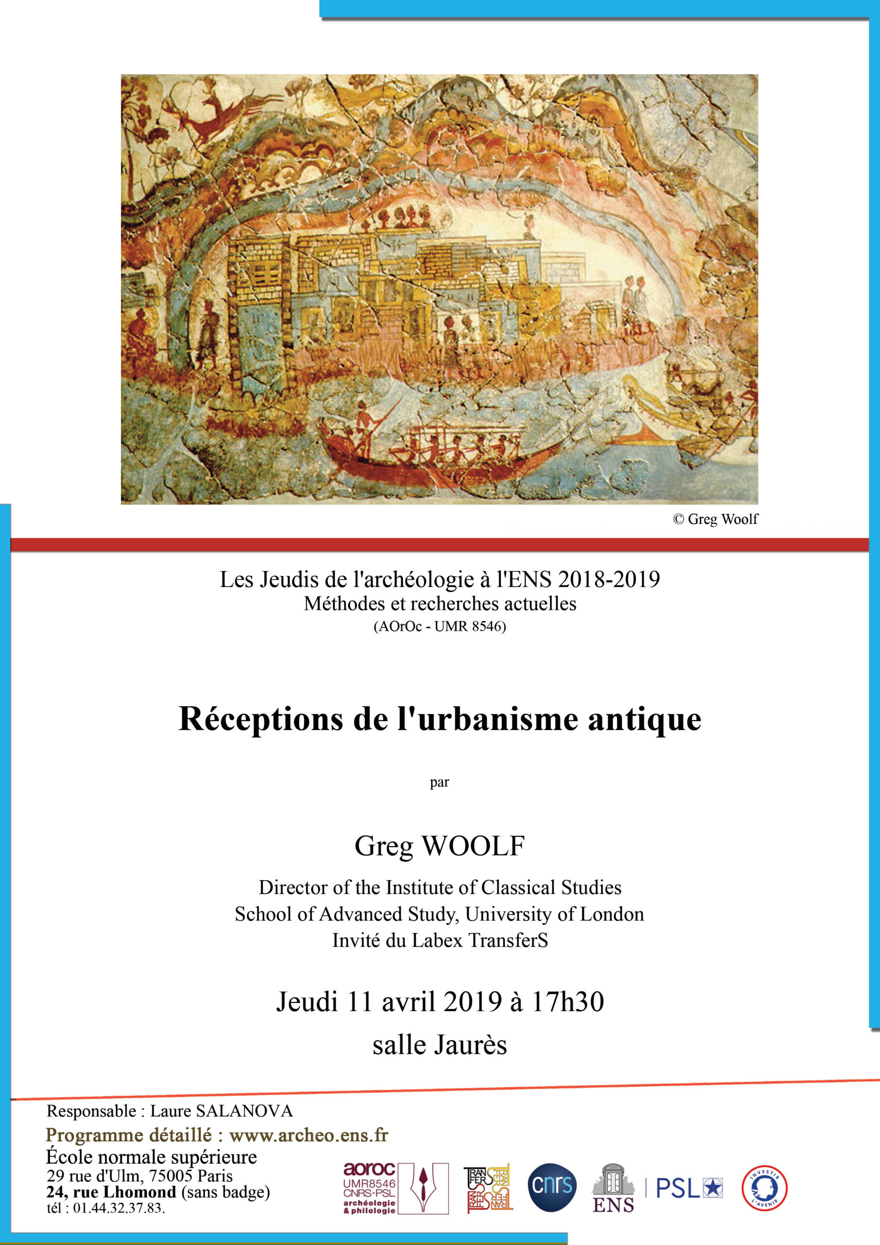 Conférence G. Woolf jeudi 11 avril 2019