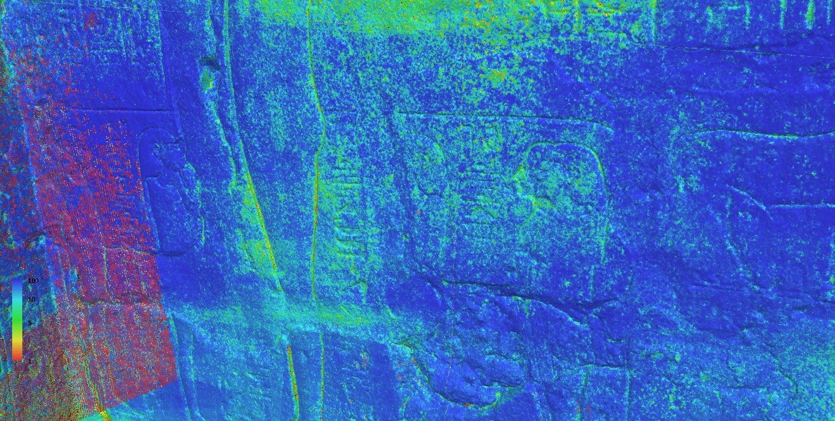 Détail de la précision du nuage de points dans la tombe de Takelot de NRT I